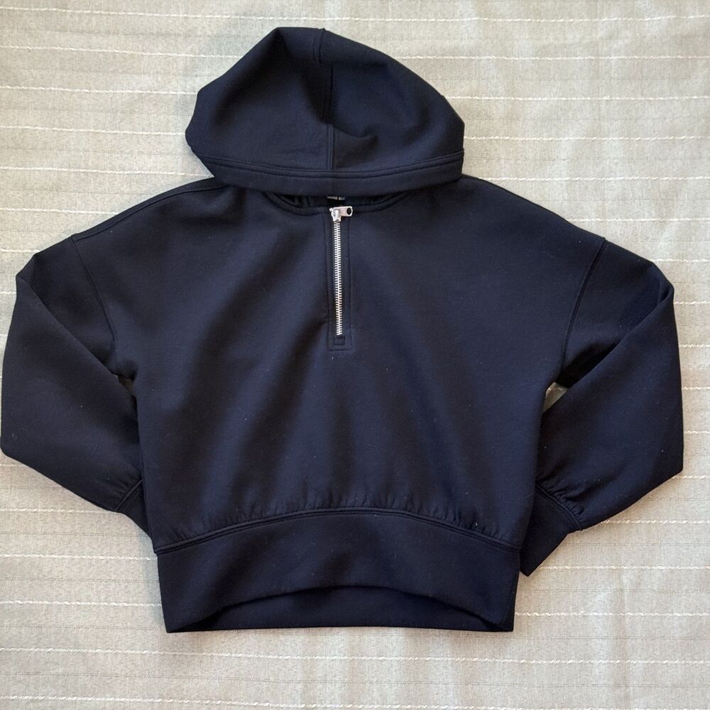 Abercrombie & Fitch Black Girls Half Zip Hoodie Size 9 Great Condition